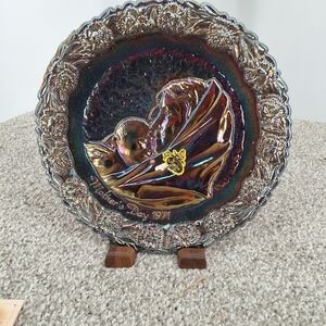 FENTON MOTHER'S DAY 1971 COLLECTORS CARNIVAL GLASS PLATE